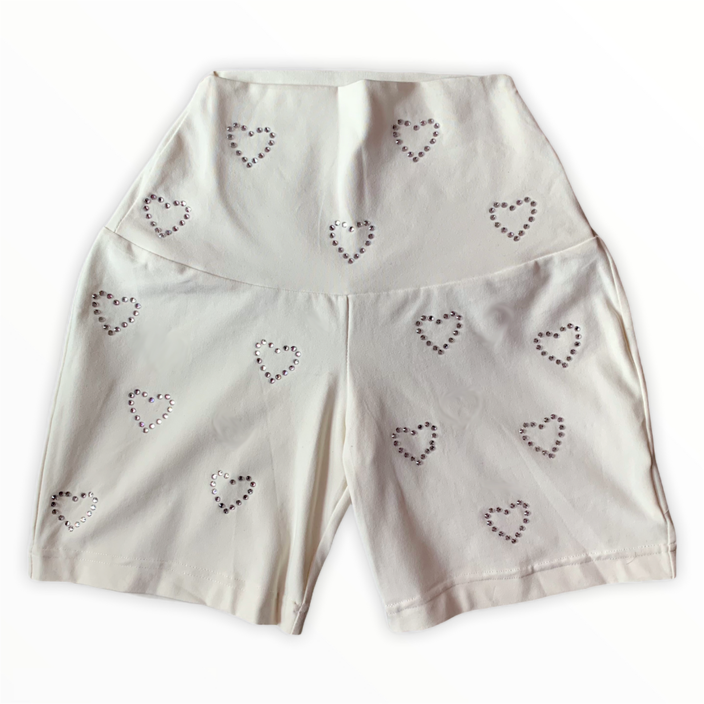 Crystal Heart Shorts Ivory